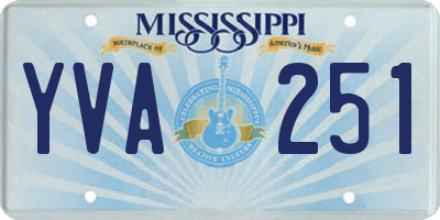 MS license plate YVA251