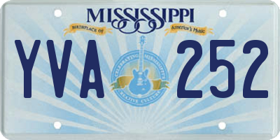 MS license plate YVA252