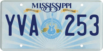 MS license plate YVA253