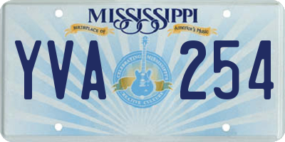 MS license plate YVA254