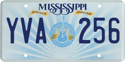 MS license plate YVA256