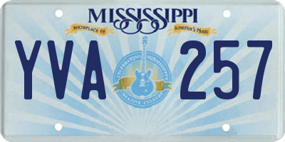 MS license plate YVA257