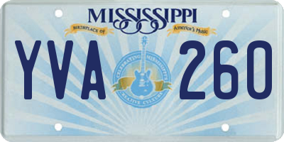 MS license plate YVA260