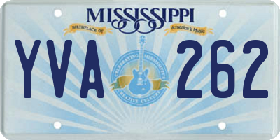 MS license plate YVA262
