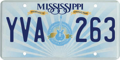 MS license plate YVA263