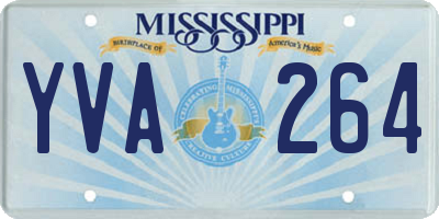 MS license plate YVA264
