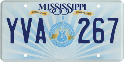 MS license plate YVA267
