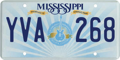 MS license plate YVA268