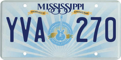 MS license plate YVA270