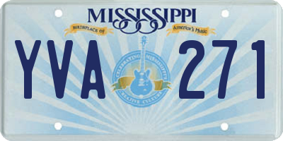 MS license plate YVA271