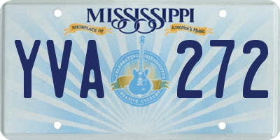 MS license plate YVA272
