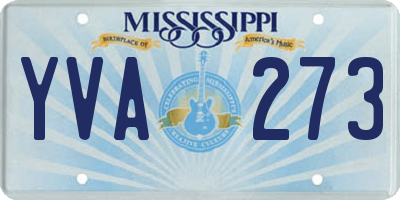 MS license plate YVA273