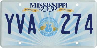 MS license plate YVA274