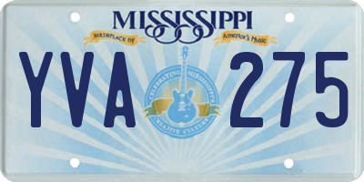 MS license plate YVA275