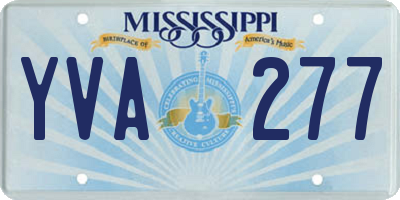 MS license plate YVA277