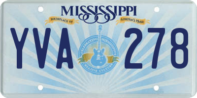 MS license plate YVA278