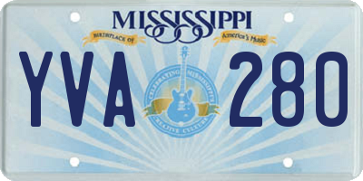 MS license plate YVA280