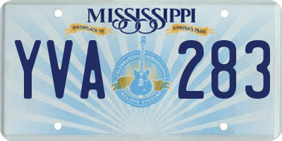 MS license plate YVA283
