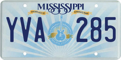 MS license plate YVA285