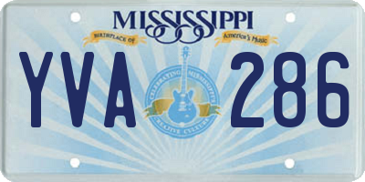 MS license plate YVA286