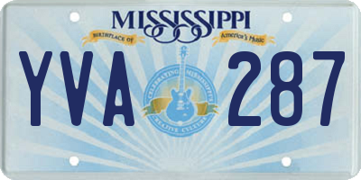 MS license plate YVA287