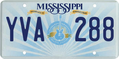 MS license plate YVA288