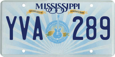 MS license plate YVA289
