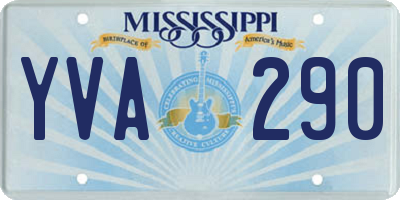 MS license plate YVA290