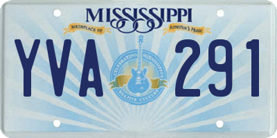MS license plate YVA291
