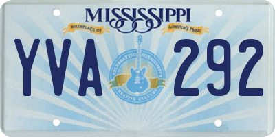 MS license plate YVA292