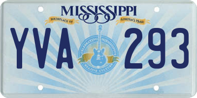 MS license plate YVA293