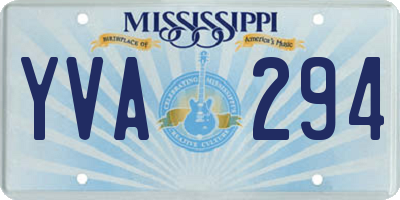 MS license plate YVA294
