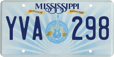 MS license plate YVA298