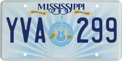 MS license plate YVA299