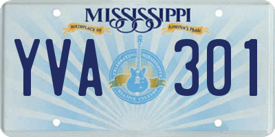 MS license plate YVA301
