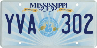MS license plate YVA302