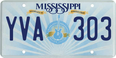 MS license plate YVA303