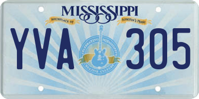 MS license plate YVA305