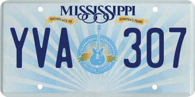 MS license plate YVA307