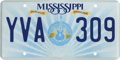 MS license plate YVA309