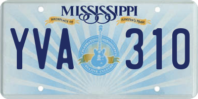 MS license plate YVA310