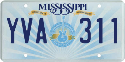 MS license plate YVA311