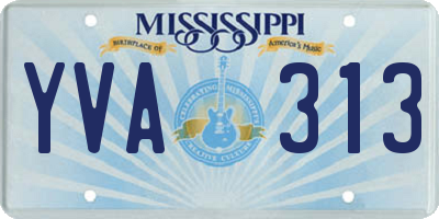 MS license plate YVA313