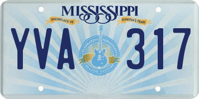 MS license plate YVA317