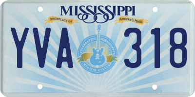 MS license plate YVA318