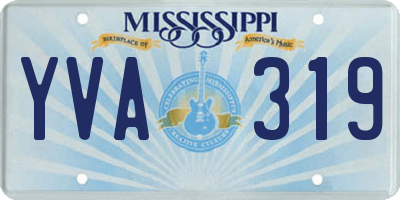 MS license plate YVA319