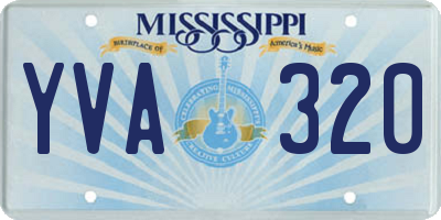 MS license plate YVA320