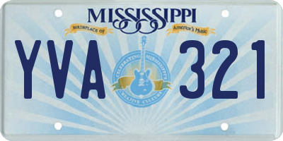 MS license plate YVA321