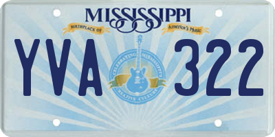 MS license plate YVA322