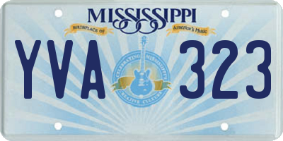 MS license plate YVA323